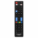 Control remoto negro para Smart TV Samsung LG y Sony con teclado numérico y botones de navegación
